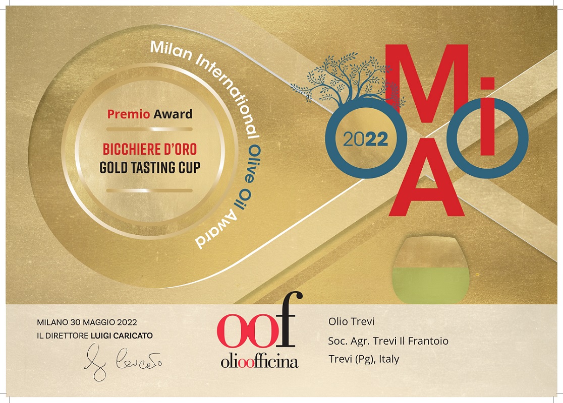Milan International Olive Oil Award 2022 - BICCHIERE D’ORO GOLD TASTING CUP 2022
